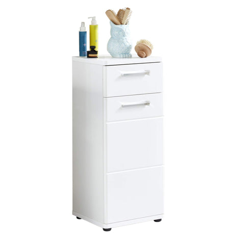 Rootz Bathroom Cabinet - Dresser - Stand - Storage Unit - Cupboard - Sideboard - White - 37 x 87 x 34cm