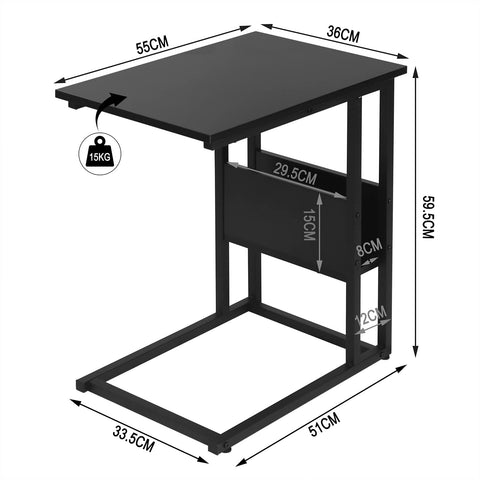 Rootz Coffee Table - Side Table - End Table - Lounge Table - Living Room Table - Accent Table - Black - 55x36x59.5cm