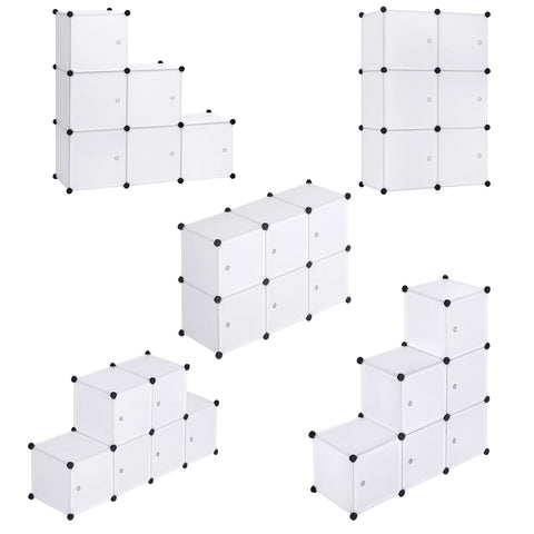 Rootz Wardrobe - Closet - Storage Unit - Clothing Organizer - Shelving System - Cabinet - White - 96x30x96cm