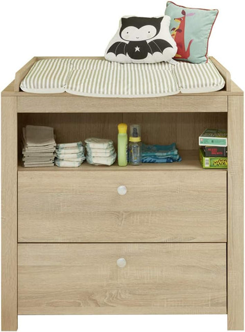 Rootz Nursery Furniture - Versatile Baby Room Organizer - Neutral Diaper Changer with Storage - Beige - 96x102x69 cm