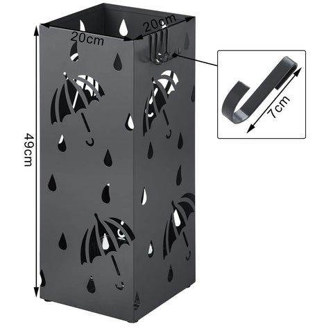 Rootz Umbrella Stand - Brolly Holder - Parasol Organizer - Rain Gear Storage - Canopy Rack - Shade Support - Anthracite - 20x20x49cm