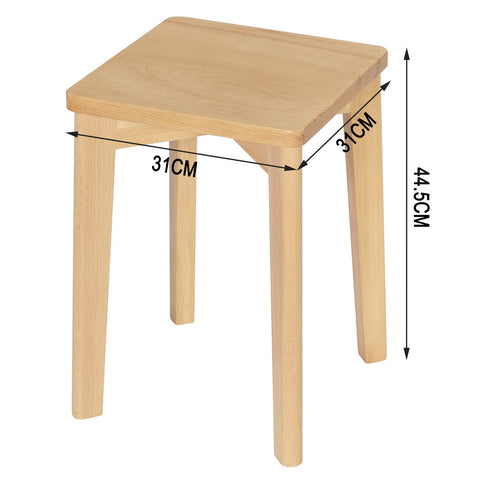 Rootz Wooden Stool - Timber Seat - Wood Perch - Lumber Ottoman - Hardwood Bench - Timbered Rest - Beech Stand - Natural Wood Color - 18.3 x 18.1 x 6.5 inches