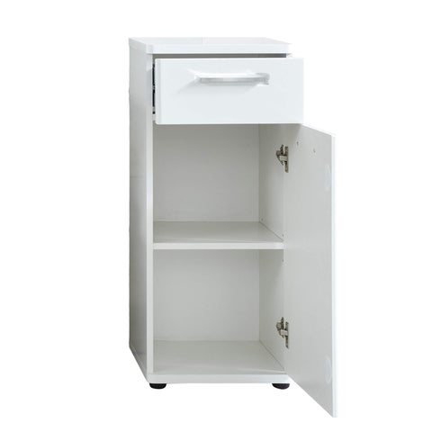 Rootz Bathroom Cabinet - Dresser - Stand - Storage Unit - Cupboard - Sideboard - White - 37 x 87 x 34cm