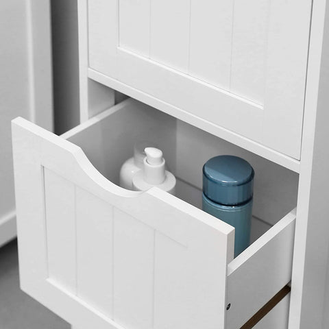 Rootz Storage Cabinet - Bathroom Cabinet - Chest of Drawers - 3 Drawers - White - Standing Cabinet - MDF - 32 x 30 x 81 cm