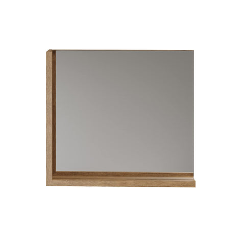 Rootz Wandspiegel - Reflecterend Glas - Kaptafel - Kijkglas - Halreflector - Decorversterker - Interieuraccent - Antraciet met Coast Evoke Oak - 80x72x12cm