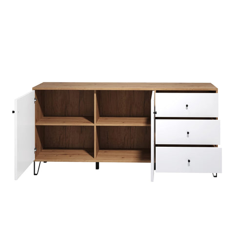 Rootz Living Room Sideboard - Stylish Furniture Piece for Your Home - Elegant Storage Solution in Artisan Oak/White
