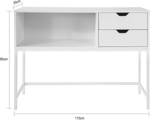 Rootz consoletafel met 2 laden - haltafel - bijzettafel - bijzettafel - woonkamertafel - 110x30x80cm