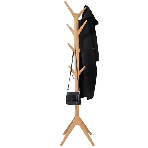 Rootz Kledingrek - Kledingkaststandaard - Kledinghouder - Kledinghanger - Kledingorganisator - Outfit-display - Kapstok - Naturel - 180 cm hoogte x 43 cm x 43 cm basis