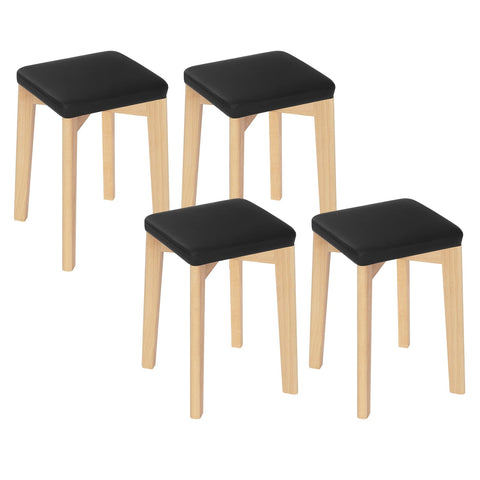 Rootz Dining Chair - Wooden Seating - Kitchen Stool - Beechwood Furnishing - Home Chair - Stackable Seat - Room Furniture - Wood Grain + Black - 18.3x18.1x6.5 inches