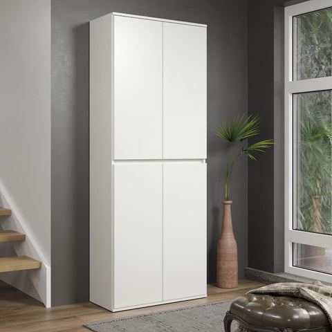 Rootz Multi-purpose Wardrobe - Storage Cabinet - Clothes Organizer - Modern Closet - Spacious Cupboard - Household Unit - White - 74 x 191 x 34 cm