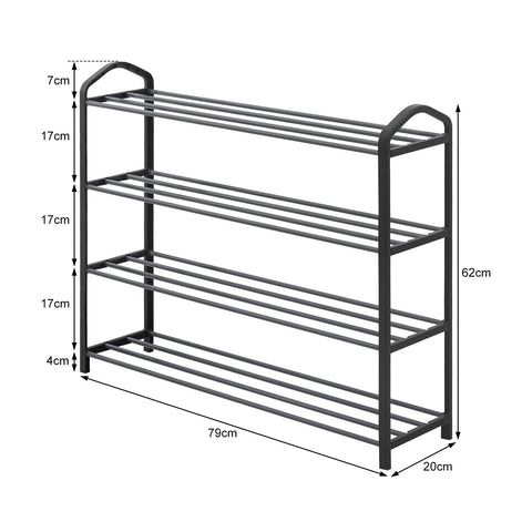 Rootz Schoenenrek - Schoenenorganizer - Schoenenstandaard - Schoenenhouder - Schoenenplank - Schoenenopslag - Schoenendisplay - Grijs - 79x19,5x62cm