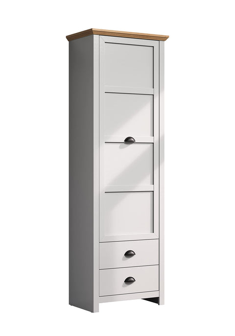 Rootz Landside Garderobenschrank - Wardrobe - Clothes Cabinet - Apparel Closet - Storage Unit - Clothing Armoire - Garment Holder - Light Grey/Artisan Oak - 65 x 201 x 41 cm.