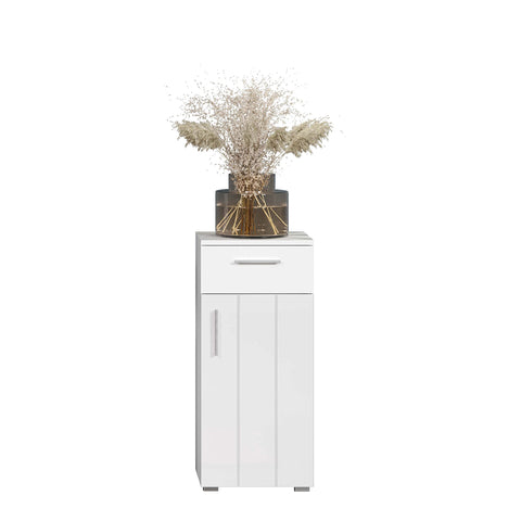 Rootz Bathroom Dresser - Storage Cabinet - Vanity Chest - Standing Unit - Organizer - Furniture Piece - White High Gloss - 37x83x31 cm
