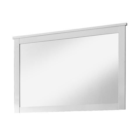 Rootz Wall Mirror - Reflective Glass - Vanity Accessory - Decorative Piece - Room - Aesthetic Display - White - 91x62x3 cm