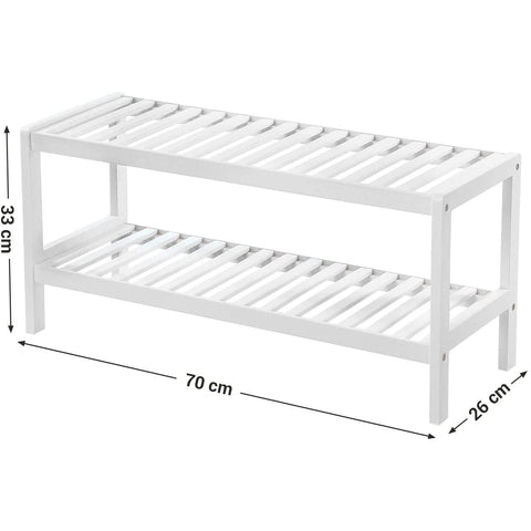 Rootz bamboo shoe rack - Rack for 6 pairs of shoes - Shoe racks - White