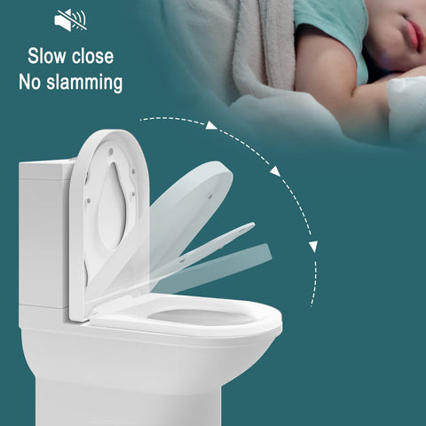 Rootz Family Toiletbril - WC-deksel - Toiletdeksel - Badkamerblad - Commode Shield - Loo Cap - Potty Sluiting - Hell Weiss (lichtwit) - 454x361mm