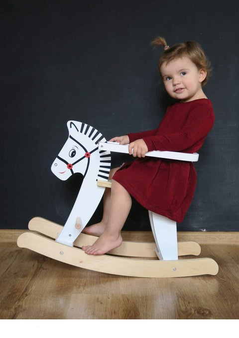 Rootz Children's Rocking Horse - Rocking Animal - Rocking Toy - Children's Horse Swing - White - 68 x 26.5 x 48 cm