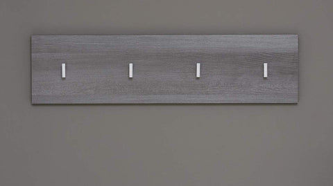 Rootz Wandpaneel - Hangplank - Kapstokplank - Halorganisator - Wandmontagerek - Opbergbord - Decorbord - Sardegna Gerookt Zilver - 80 x 40 x 2 cm