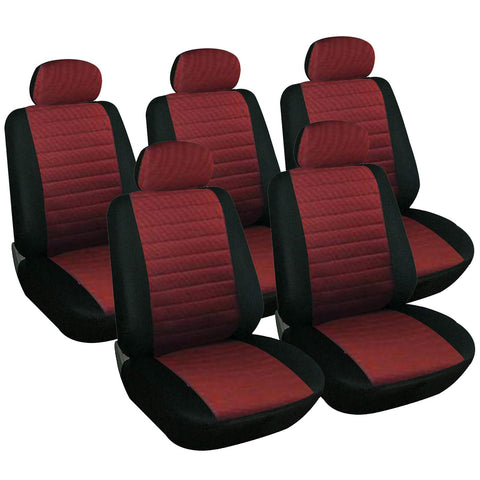 Rootz Car Seat Cover - Automobile Cushion Protector - Vehicle Upholstery Shield - Auto Bench Guard - Car Chair Cloak - Drive Seat Wrap - Red-Black - Universal Fit