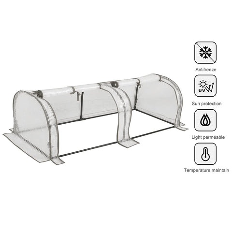 Rootz Foliengewächshaus - Greenhouse - Plant Protector - Garden Shelter - Tomato House - Horticultural Enclosure - Plant Haven - White - 26.4 x 8.6 x 3.9 inches