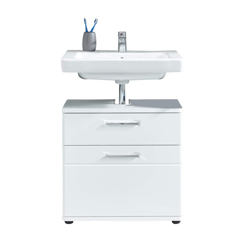 Rootz Bathroom Vanity Unit - Storage Cabinet - Washbasin Stand - Sink Base - Bathroom Organizer - Under-sink Cabinet - Bath Storage - White - 60 x 58 x 38 cm