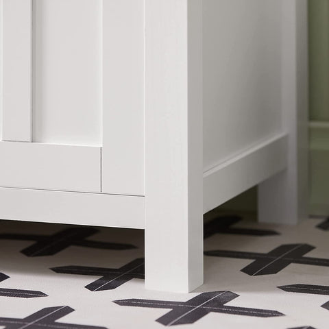 Rootz Shoe Storage Bench with 2 Doors & Removable Seat Cushion - Shoe Cabinet - White