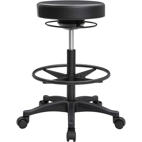 Rootz Swivel on Wheels - Stool - Footrest - Chair - Diameter 38.5cm - Black