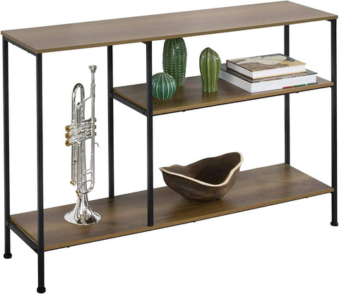 Rootz Console Table - Hall Table - Side Table - End Table - Living Room - Sofa Table - with 3 Shelves - W120 x D30 x H80cm