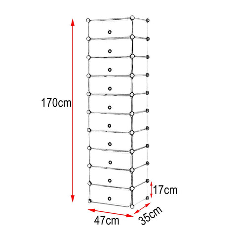 Rootz Schoenenkast - Schoenenopslag - Schoenenorganizer - Opbergrek - Schoenenplank - Schoenenkast - Schoenenkast - Wit - 47x37x170cm
