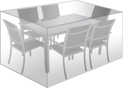 Rootz Protective Garden Furniture Cover - Outdoor Furniture Shield - Patio Set Protector - All-Weather Guard - Rattan Covering - Furniture Safeguard - Transparent - 242x162x100 cm