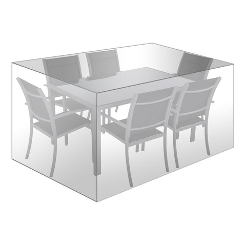 Rootz Protective Garden Furniture Cover - Outdoor Furniture Shield - Patio Set Protector - All-Weather Guard - Rattan Covering - Furniture Safeguard - Transparent - 242x162x100 cm