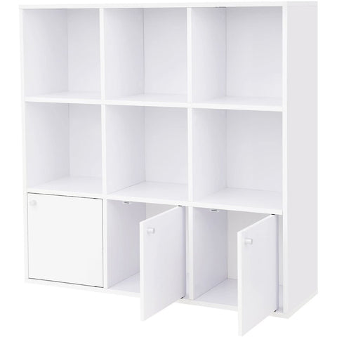 Rootz Bookcase White 9 Compartments - Bookcases White Children's room