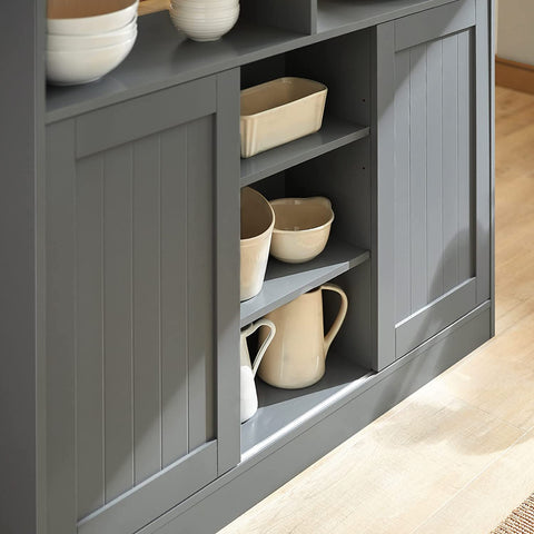 Rootz Keukeneiland - Dressoir met 2 Schuifdeuren en Opklapbaar Werkblad - Keuken Eetkamer - Dressoir Opbergkast - Kast