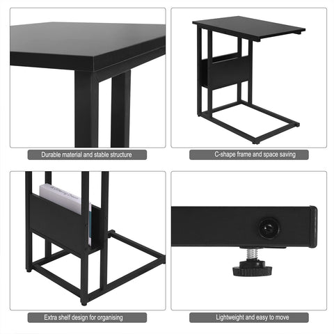 Rootz Coffee Table - Side Table - End Table - Lounge Table - Living Room Table - Accent Table - Black - 55x36x59.5cm