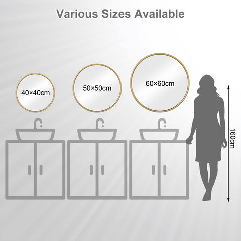 Rootz Runder Wandspiegel - Round Mirror - Wall Reflecter - Decorative Glass - Vanity Mirror - Hanging Mirror - Room Accent - Golden - 19.0 x 18.7 x 3.2 inches