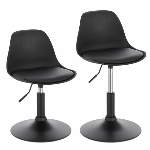 Rootz Verstelbare Zitkruk - Ergonomische Stoel - Draaikruk - Thuiskantoorstoel - Eetkamerstoel - Barstoel - Kapkruk - Zwart - 16,5x15,7x13,8 inch