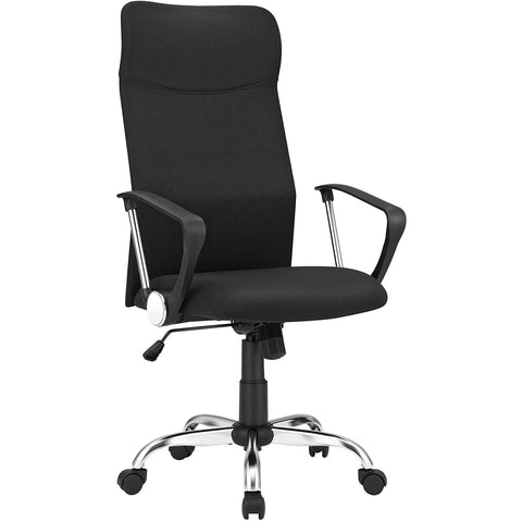 Rootz Office Chair - Swivel Chair - Ergonomic - Executive Chair - Height Adjustable - Upholstered - Black - 63 x 63 x (110-120) cm