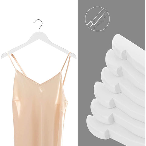 Rootz Kleiderbügel – 20 Stück – Massivholz – rutschfest – drehbarer Haken – Weiß – ?44 x 1,2 x 23,5 cm