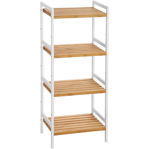 Rootz Bamboo rack - Standing rack - Kitchen rack - 4 shelves - White Bamboo - 45 x 31.5 x 110 cm