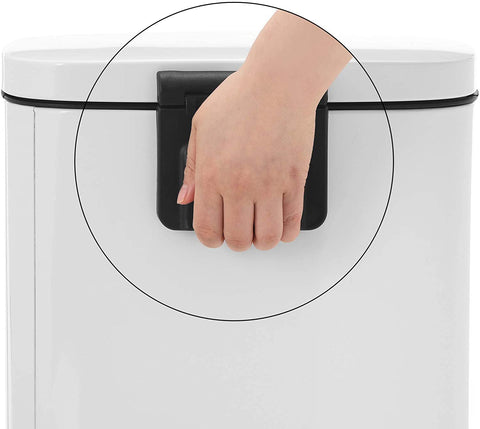 Rootz Trash can - 30L - Pedal bin - Waste bin - Inner bucket - Hinged lid - Softclose - White - 35 x 23.8 x 63 cm