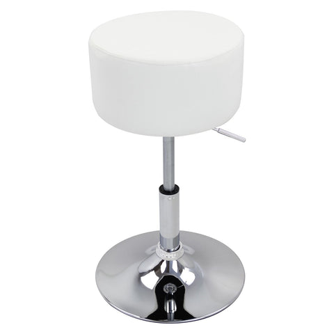 Rootz Designer Hocker - Stool - Seating Chair - Swivel Seat - Adjustable Chair - Modern Stool - Rotating Seat - White - 15.7x15.7x10.2inches