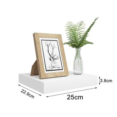 Rootz Wall Shelf Set - Floating Bookshelf - Mounted Display Racks - Storage Shelves - Decorative Ledges - Hanging Bookcase - White - 25x22.9x3.8cm