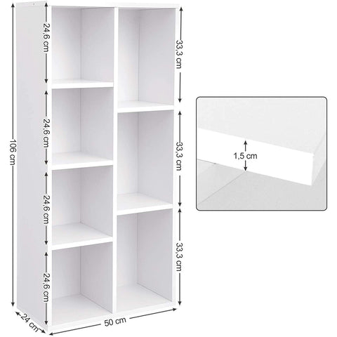 Rootz Bookcase - 7 Compartments - 106 CM High