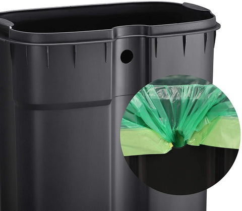 Rootz Trash can - 30L - Pedal bin - Waste bin - Inner bucket - Hinged lid - Softclose - White - 35 x 23.8 x 63 cm