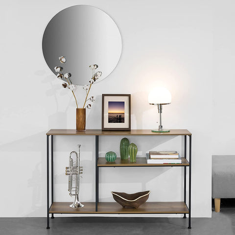Rootz Console Table - Hall Table - Side Table - End Table - Living Room - Sofa Table - with 3 Shelves - W120 x D30 x H80cm