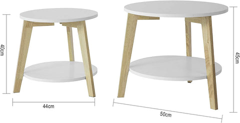 Rootz 2er-Set Beistelltische mit Stauraum – Wohnzimmertische – Couchtische, Satztische