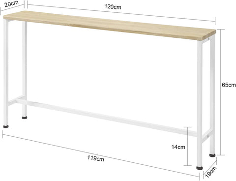 Rootz Consoletafel - Haltafel - Bijzettafel - Bijzettafel - Woonkamer - Sofatafel - B120 x D20 x H80cm