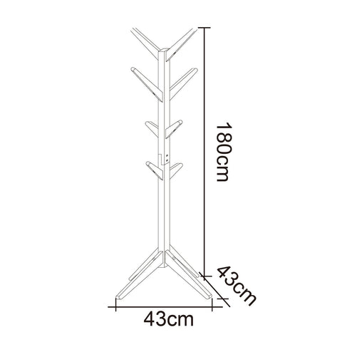 Rootz Kledingrek - Kledingkaststandaard - Kledinghouder - Kledinghanger - Kledingorganisator - Outfit-display - Kapstok - Naturel - 180 cm hoogte x 43 cm x 43 cm basis
