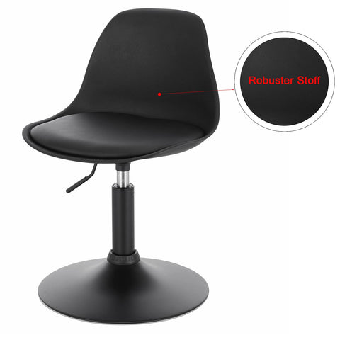 Rootz Verstelbare Zitkruk - Ergonomische Stoel - Draaikruk - Thuiskantoorstoel - Eetkamerstoel - Barstoel - Kapkruk - Zwart - 16,5x15,7x13,8 inch