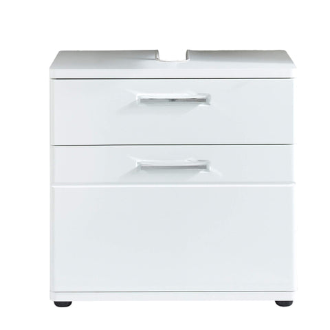 Rootz Bathroom Vanity Unit - Storage Cabinet - Washbasin Stand - Sink Base - Bathroom Organizer - Under-sink Cabinet - Bath Storage - White - 60 x 58 x 38 cm